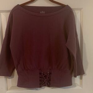 Soho Purple Sweatshirt with Lace-Up Detail